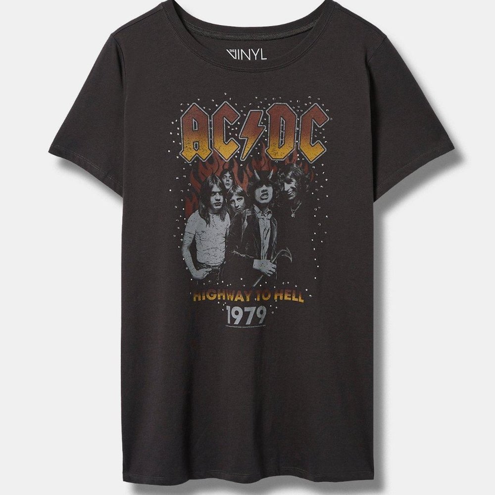 ACDC Classic Fit Cotton Embellished Crew Tee